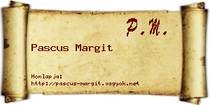 Pascus Margit névjegykártya